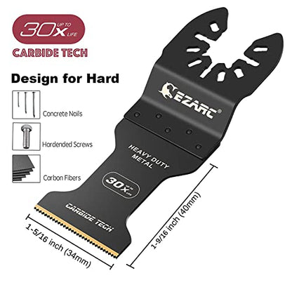 EZARC Carbide Oscillating Saw Blades for Hardened Metal, 3-Pack - size: 3PCS