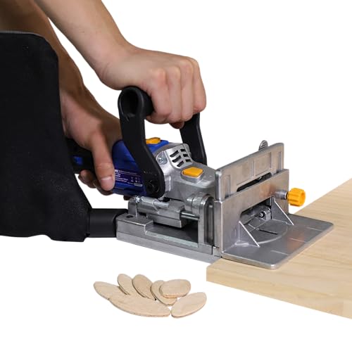 Steel Force BJ184 Wood Biscuit Plate Joiner 4" Brushless Cordless with 20V 5.0Ah Battery and Charger, 8mm 5/16" Dilling Bits, Up to 1-1/2" Drilling Depth - style: Cordless