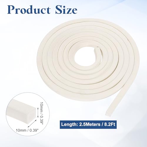 uxcell 8.2 ft Foam Backer Rod, 0.39" x 0.39" Square Solid Joint Filler, Foam Seal Strip for Caulk Saver, Rope Caulk Cement Crack Filler, White - size: 8.2 ft x 0.39" x 0.39"