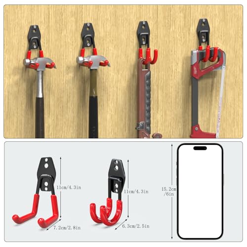 3-H Garden Hose Holder Wall Mount 2 Pack Solid Steel 2.8 Inch,6 Pack 2.5 Inch,Red - color: Red, size: 6SJ-2SU
