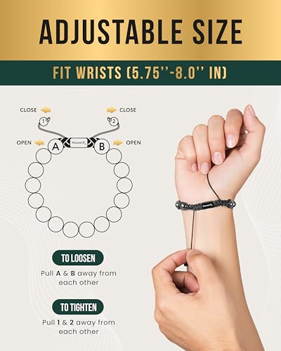 MagnetRX® Hematite Beaded Magnetic Bracelets (Bali 8mm) - color: Bali 8mm Bead