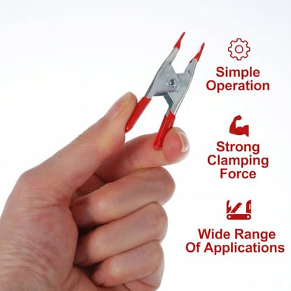 25 Pcs Small Spring Clamps, 3/4" Heavy Duty Metal Clips(Red) - color: Red