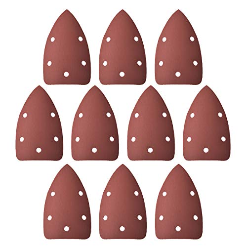 uxcell Detail Sander Sandpaper, Triangular Sanding Paper, Hook and Loop Sanding Pads, Triangle Oscillating Multi Tool, 2000 Grits 5 Holes, 10pcs - size: 2000 Grits