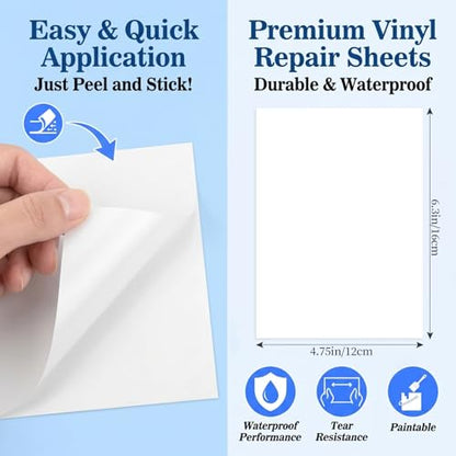 MAQIHAN 12 Pcs Vinyl Siding Repair Kit - White PVC Patch for Exterior Wall