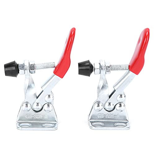 Toggle Clamp Fixture, 2Set Hold Down LD GH‑201‑A Clamping Quick LDGH 201AHand Clamps, Clamp, Hand Tools 30kg Holding Capacity GH201A Nonslip Red Tools, Horizontal with Acity for