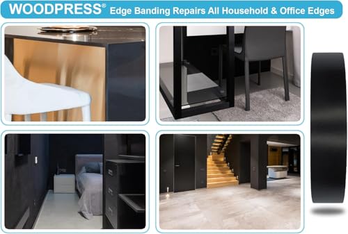 3/4" Black Matt Pre-Glued Melamine Edge Banding, 25 ft - size: Width: 3/4"
