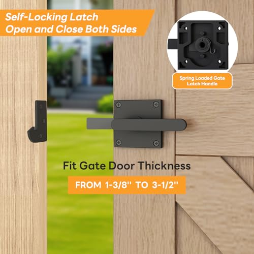 DIYHD Anti Sag Gate Kit with Left-Opening Latch, Black - color: Black Kit + Left Open Latch