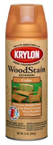 Krylon K03601000 Exterior Semi-Transparent Wood Stain, Cedar, 12 Ounce - color: Cedar