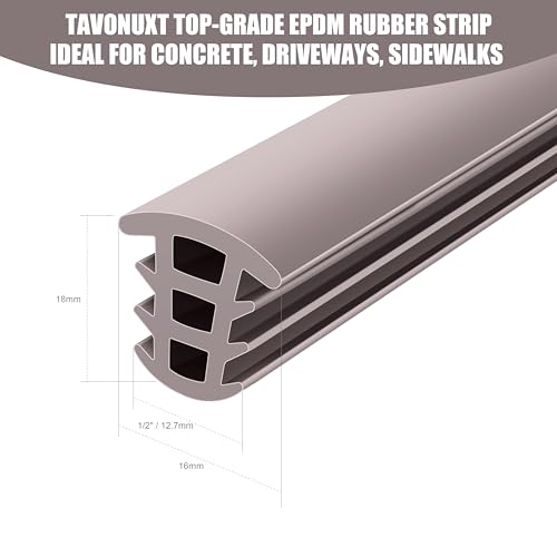 Flexible EPDM Rubber Strip (50 ft Long x 1/2 inch Wide) - Concrete Crack Repair & Replacement, Weather & Aging Resistant Expansion Joint Filler for Driveways, Sidewalks - size: 1/2 Inch, 50 Ft
