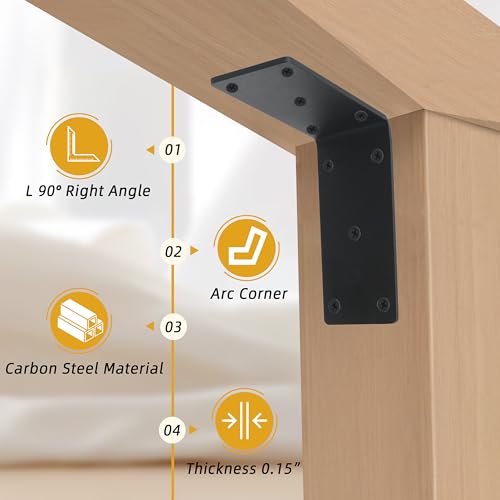 8-Pack 6" x 6" x 2⅜" L Right Angle Bracket, Heavy Duty Corner Bracket - size: 6" x 6" x 2-3/8"
