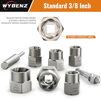 15PCS Bolt Extractor Set, 3/8" Drive Impact Bolt Lug Nut Remover Socket Kit - size: 15PCS