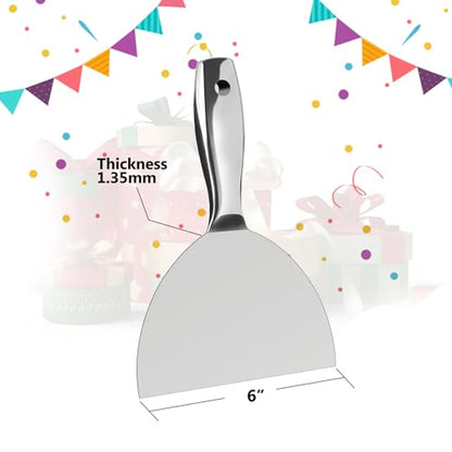 Putty Knife, 6in All-Stainless Steel Scraper Tool