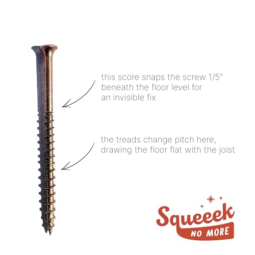 SQUEEEK NO MORE Counter-Snap Screws for SQUEEEK NO MORE Squeaky Floor Repair Kit – Replacement Screws – Zinc-Plated, Rust-Resistant for Hardwood, Carpet, Vinyl & Linoleum Floors (250 Count)