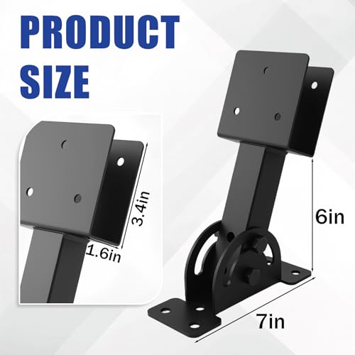 2 Pcs 2“x 4”Heavy Duty Roof Riser Brackets Kit - color: Black -2×4, size: Set 2
