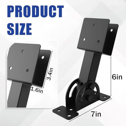 2 Pcs 2“x 4”Heavy Duty Roof Riser Brackets Kit - color: Black -2×4, size: Set 2
