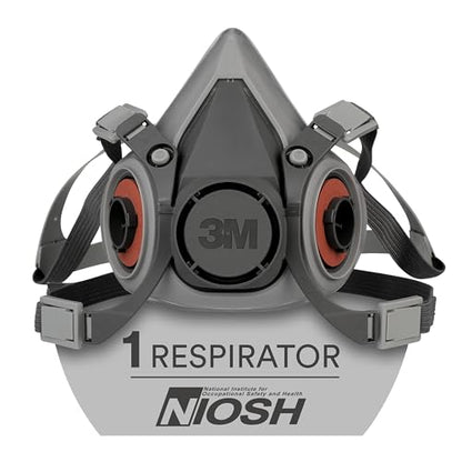 3M Half Facepiece Reusable Respirator 6100, NIOSH, Small - style: Small