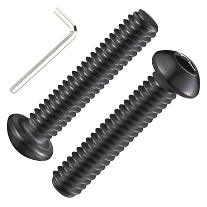 Wensilon (50Pcs) 1/4-20 * 1-1/2 Button Head Socket Cap Bolts Screws, 304 Black Stainless Steel, Allen Hex Drive, Bright Finish, Fully Machine Thread - color: Black, size: B 1/4-20*1-1/2