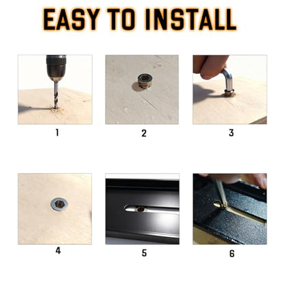 C Channel Steel Support Metal Support Bracing Hidden C Bracket for Table Top Live Edge Slab Woodworking, Black Coat Finish, 6 Holes (3 Pack, 24 Inch) - size: 24 Inch, style: 3 PACK