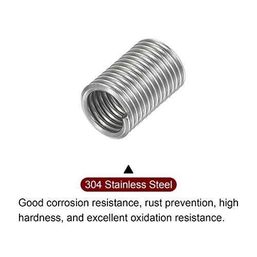 HARFINGTON 10pcs Wire Thread Inserts M6 x 1 3D 304 Stainless Steel Helical Coiled Wire Threaded Sleeve - size: M6 x 1