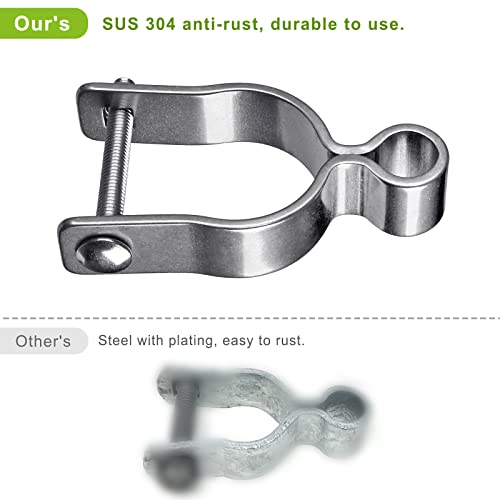 Insaga 304 Stainless Steel Gate Hinge for Chain Link Fence - 2 Pack Female Hinge Fit 2-3/8" Post/Pipe (5/8" Pin) with Bolts/Nuts Included - Heavy Duty Fence Hinges for Farm,Cattle,Residential Gates - color: Female-2-3/8''-2pcs
