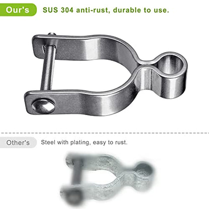 Insaga 304 Stainless Steel Gate Hinge for Chain Link Fence - 2 Pack Female Hinge Fit 2-3/8" Post/Pipe (5/8" Pin) with Bolts/Nuts Included - Heavy Duty Fence Hinges for Farm,Cattle,Residential Gates - color: Female-2-3/8''-2pcs