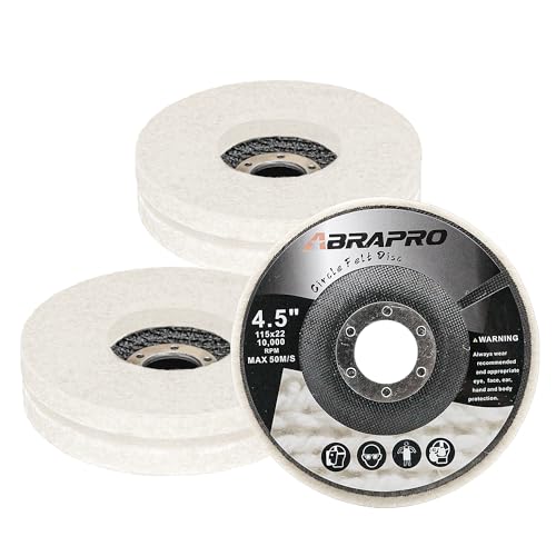 4.5" x 7/8" Circle Wool Polishing Disc for Angle Grinder, 5 Pack - style: 5pack-Circle Felt Disc