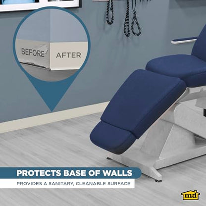MD Building Vinyl Self-Stick Wall Base, Almond, 4in x 20ft Roll - size: 4"W x 8"L
