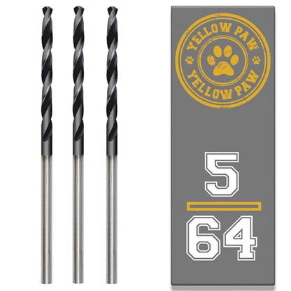 5/64 Inch Drill Bit (3 Pack) Industrial Grade M35 Cobalt Titanium Aluminum Nitrite - 5/64" Diameter & Total Length of 1-7/8" with Working Length of 7/8" Easily Drill Into Metal, Steel, & Aluminum - size: 5/64"