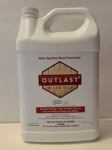 Outlast - Q8 Log Oil Wood Preservative for Decks, Log Homes, End Cuts, & More- Medium Reddish Brown - 1 Gallon - color: MD Red Brown, size: 1 Gallon