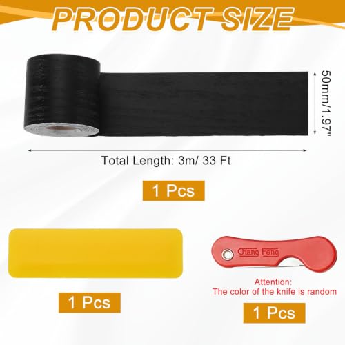 uxcell Wood Grain Repair Tape,2" x33ft Grain Repair Patch,Black Wood - color: Black Wood, size: 2 Inch x 33 ft