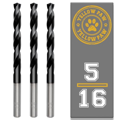 5/16 Inch Drill Bit (3 Pack) Industrial Grade M35 Cobalt Titanium Aluminum Nitrite - 5/16" Diameter & Total Length of 4" with Working Length of 2-3/4" Easily Drill Into Metal, Steel, & Aluminum - size: 5/16"