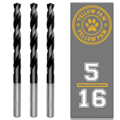 5/16 Inch Drill Bit (3 Pack) Industrial Grade M35 Cobalt Titanium Aluminum Nitrite - 5/16" Diameter & Total Length of 4" with Working Length of 2-3/4" Easily Drill Into Metal, Steel, & Aluminum - size: 5/16"