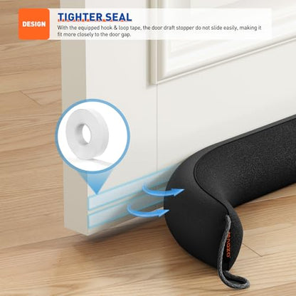 MAGZO Weighted Door Draft Stopper for Bottom of Door 36 Inches, Black