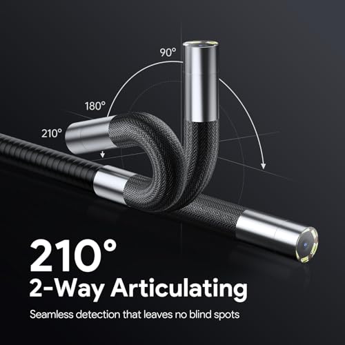 DEPSTECH 4.5" Articulating Borescope, HD Inspection Camera with Light 5FT - size: 5FT, style: Single Lens