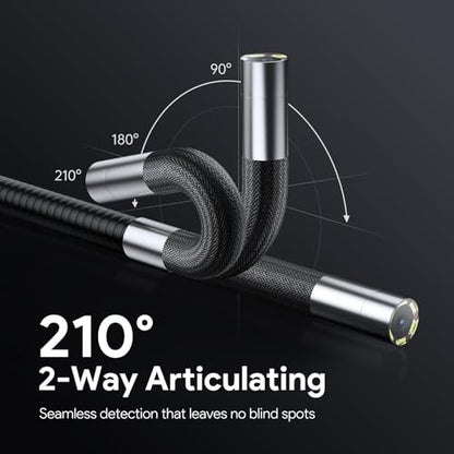 DEPSTECH 4.5" Articulating Borescope, HD Inspection Camera with Light 5FT - size: 5FT, style: Single Lens