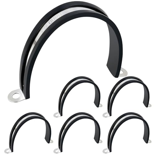 OURU 3 Inch Pipe Strap Fits 2.99"/75.9-76mm OD, Rubber U Bracket,6PCS - size: 3"