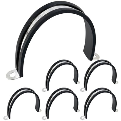 OURU 3 Inch Pipe Strap Fits 2.99"/75.9-76mm OD, Rubber U Bracket,6PCS - size: 3"