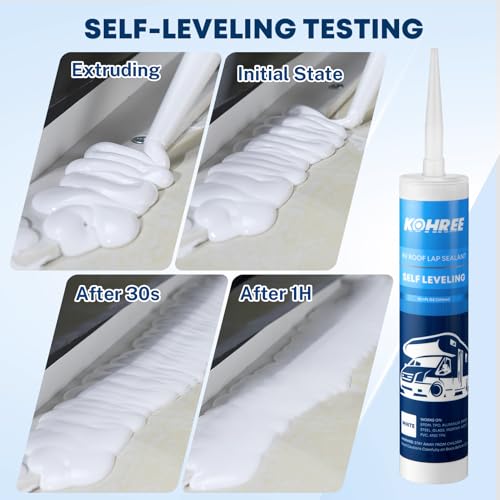 Kohree RV Roof Sealant 6 Pack, Self-Leveling Lap Sealant White