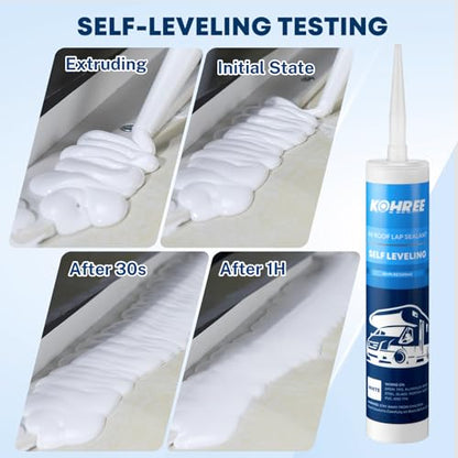 Kohree RV Roof Sealant 6 Pack, Self-Leveling Lap Sealant White