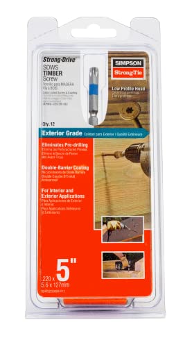 Simpson Strong-Tie SDWS22500DB-R12 Strong-Drive SDWS Timber Screw (Exterior Grade) — 0.220 in. x 5 in. T40, Tan (12-Qty)