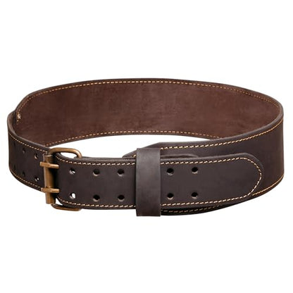 FESA Men's Leather Tool Belt - Handcrafted Top Grain Leather Tool Pouch Belt for Carpenters & Other Trade Professionals - color: Brown - 3" Wide - L