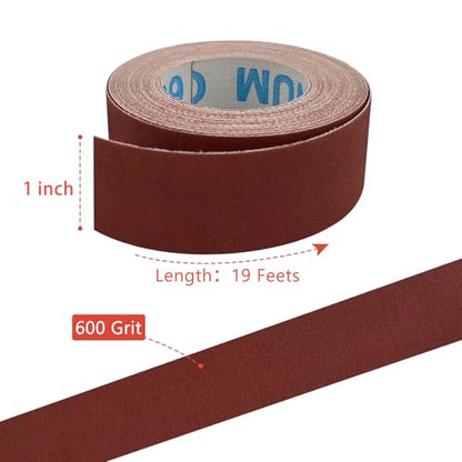 600 Grit Emery Cloth Sandpaper Roll, 1" x 19 Feet Sandpaper Sheets for Wood Furniture Metal Sanding Automotive Polishing, Wet Dry Sanding Paper - style: 600 Grit