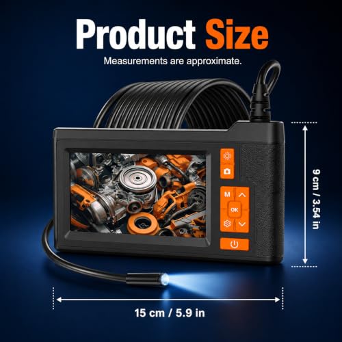 4.3" Inspection Borescope, 1080P HD Endoscope Camera with Photo/Video - size: 4.3''Single Lens 16.4FT