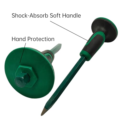 Heavy Duty Masonry 12 Inch Point and Flat Chisel Set, 2PCS - size: 12 Inch