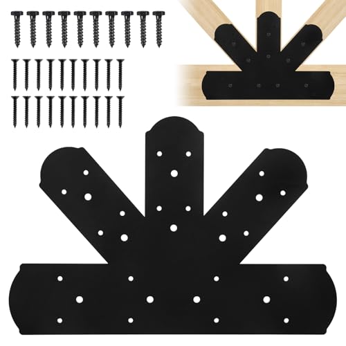 2PCS Gable Plate, 16.5"x11" Gable Bracket Pergola Truss Roof Plate Heavy Duty Carbon Steel Mending Plate for Repairing Fixing Connecting Wood Beam