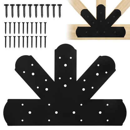 2PCS Gable Plate, 16.5"x11" Gable Bracket Pergola Truss Roof Plate Heavy Duty Carbon Steel Mending Plate for Repairing Fixing Connecting Wood Beam