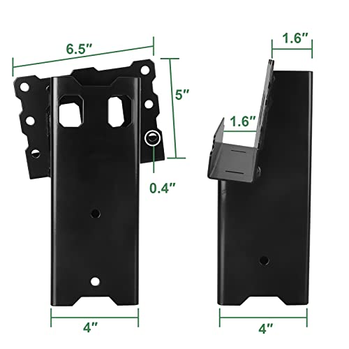 Highwild Platform Brackets Multi-Use 4x4 Compound Angle Brackets for Deer Stand, Hunting Blinds, Observation Decks & Outdoor Platforms - Set of 4 - Black.