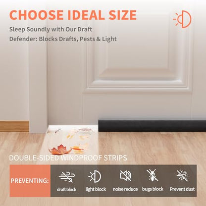 BKSAI Under Door Draft Stopper, 32-36in, Black - color: Black, size: 32-36in