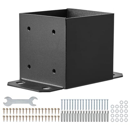 VEVOR 6x6 Post Base, 4 Pack, 5.6"×5.6" Inner Size, Heavy Duty Powder-Coated Matte Black Post Anchor Bracket for Wood Posts, Pavilion Deck Railing Support - size: 6x6 4pc