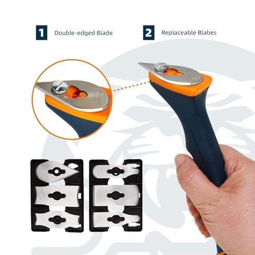 MANUFORE Soft Grip Contour Paint Scraper with 6 Different Blade Shapes